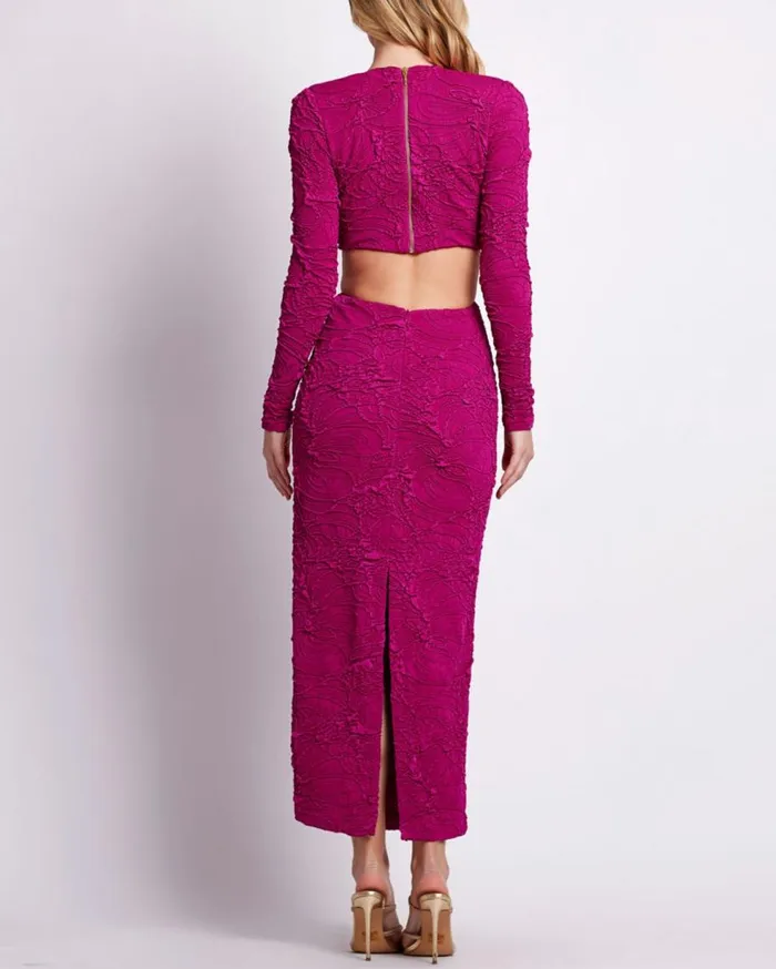 Dresses and Jumpsuits Women Patbo Jacquard CutOut Maxi Dress Raspberry