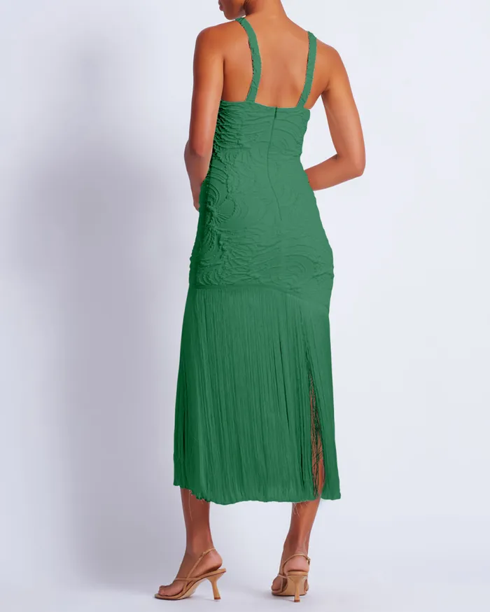 Dresses and Jumpsuits Women Patbo Jacquard Fringe Maxi Dress Emerald