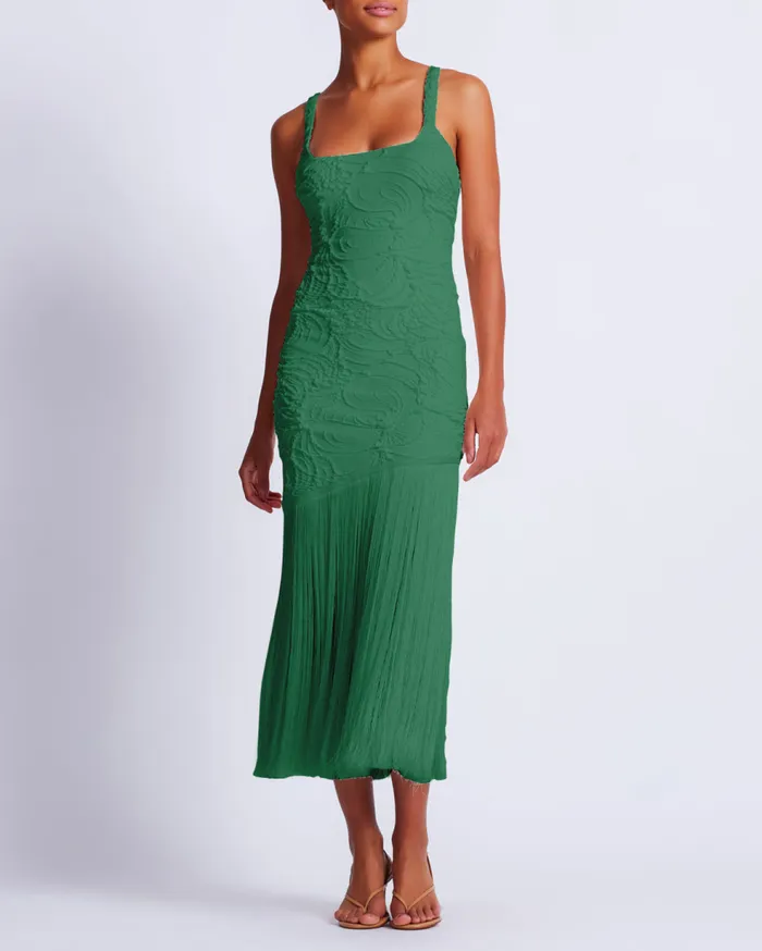 Dresses and Jumpsuits Women Patbo Jacquard Fringe Maxi Dress Emerald
