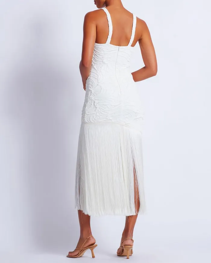 Dresses and Jumpsuits Women Patbo Jacquard Fringe Maxi Dress White