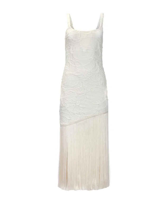 Dresses and Jumpsuits Women Patbo Jacquard Fringe Maxi Dress White