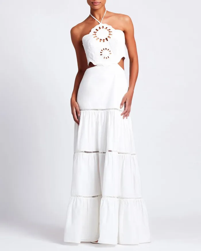 Dresses and Jumpsuits Women Patbo Lasercut Cotton Poplin Maxi Dress White