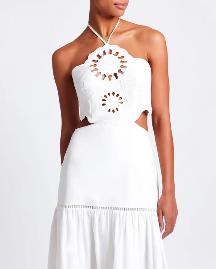 Dresses and Jumpsuits Women Patbo Lasercut Cotton Poplin Maxi Dress White