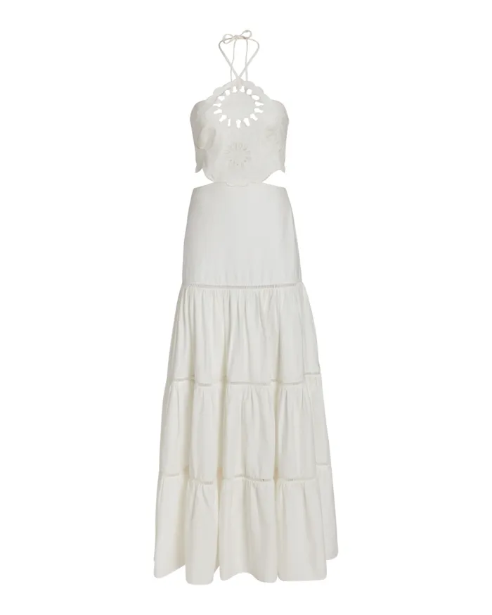 Dresses and Jumpsuits Women Patbo Lasercut Cotton Poplin Maxi Dress White
