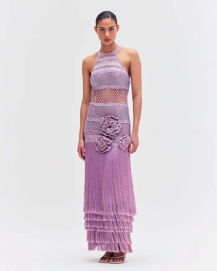 Dresses and Jumpsuits Women Patbo Latticework Fringe Maxi Dress Lilac