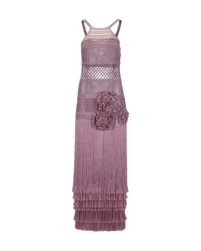 Dresses and Jumpsuits Women Patbo Latticework Fringe Maxi Dress Lilac