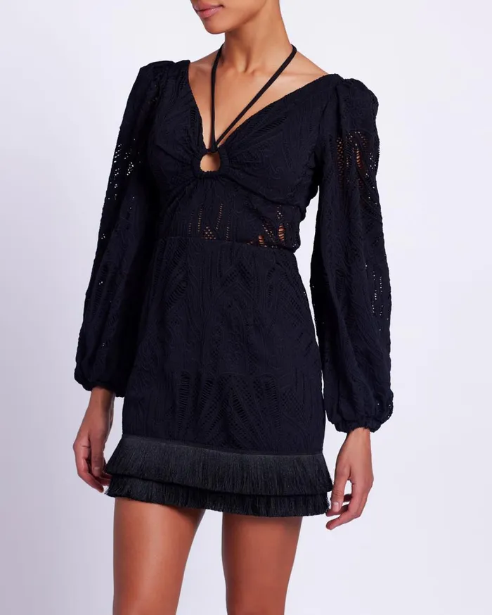 Dresses and Jumpsuits Women Patbo Long Sleeve Lace Mini Dress Black