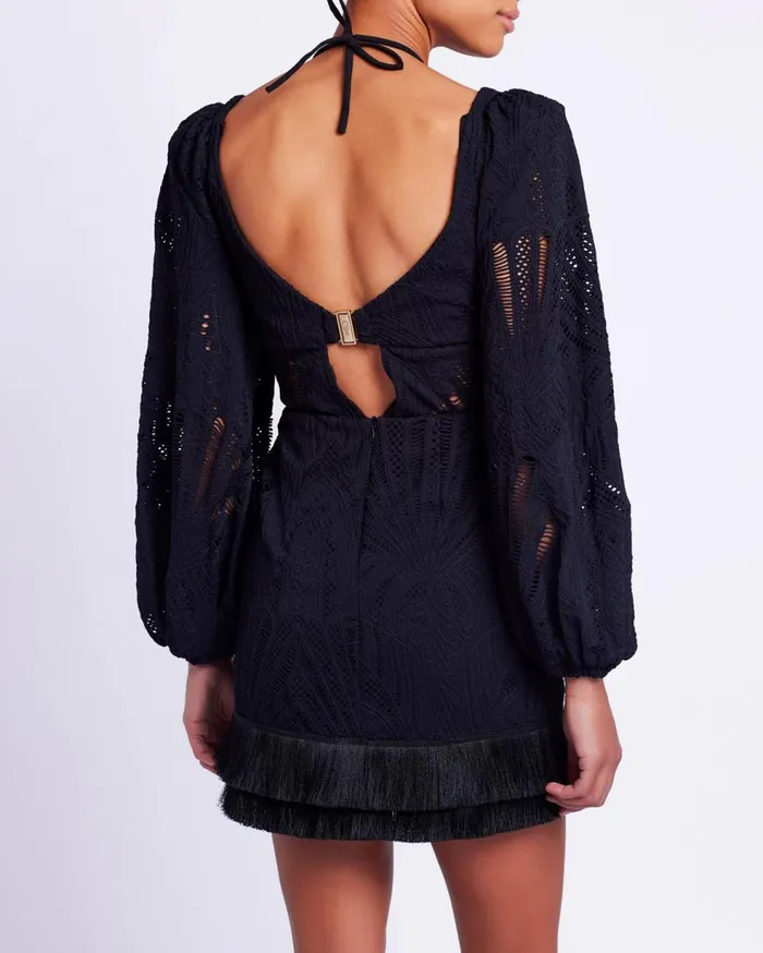 Dresses and Jumpsuits Women Patbo Long Sleeve Lace Mini Dress Black