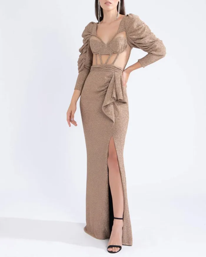 Dresses and Jumpsuits Women Patbo Lurex Bustier Maxi Dress Gold