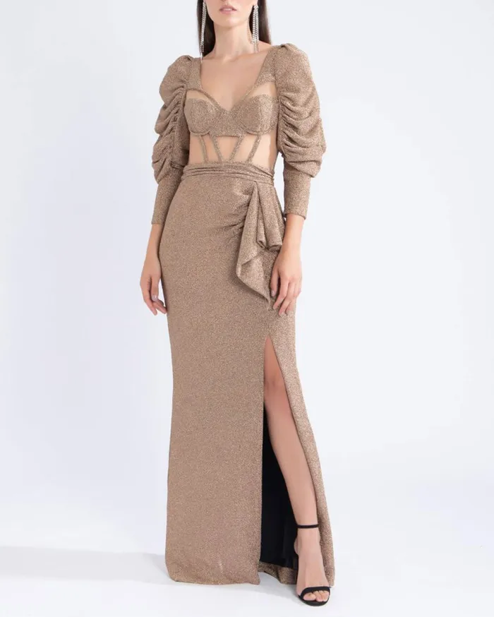 Dresses and Jumpsuits Women Patbo Lurex Bustier Maxi Dress Gold