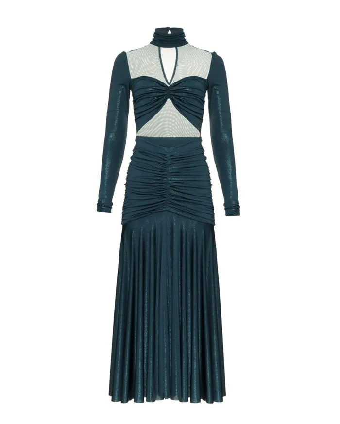 Dresses and Jumpsuits Women Patbo Metallic Jersey And Tulle Midi Dress Emerald