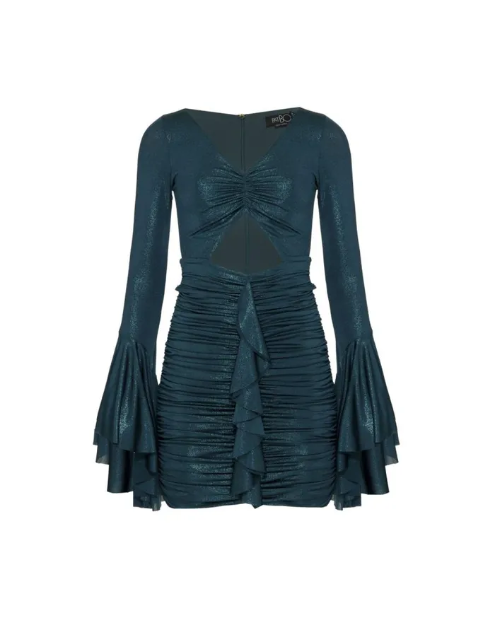 Dresses and Jumpsuits Women Patbo Metallic Jersey Bell Sleeve Mini Dress Emerald