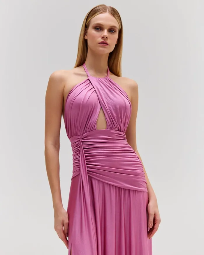 Dresses and Jumpsuits Women Patbo Metallic Jersey Halterneck Maxi Dress Lilac Dresses and Jumpsuits Women Patbo Metallic Jersey Halterneck Maxi Dress Lilac