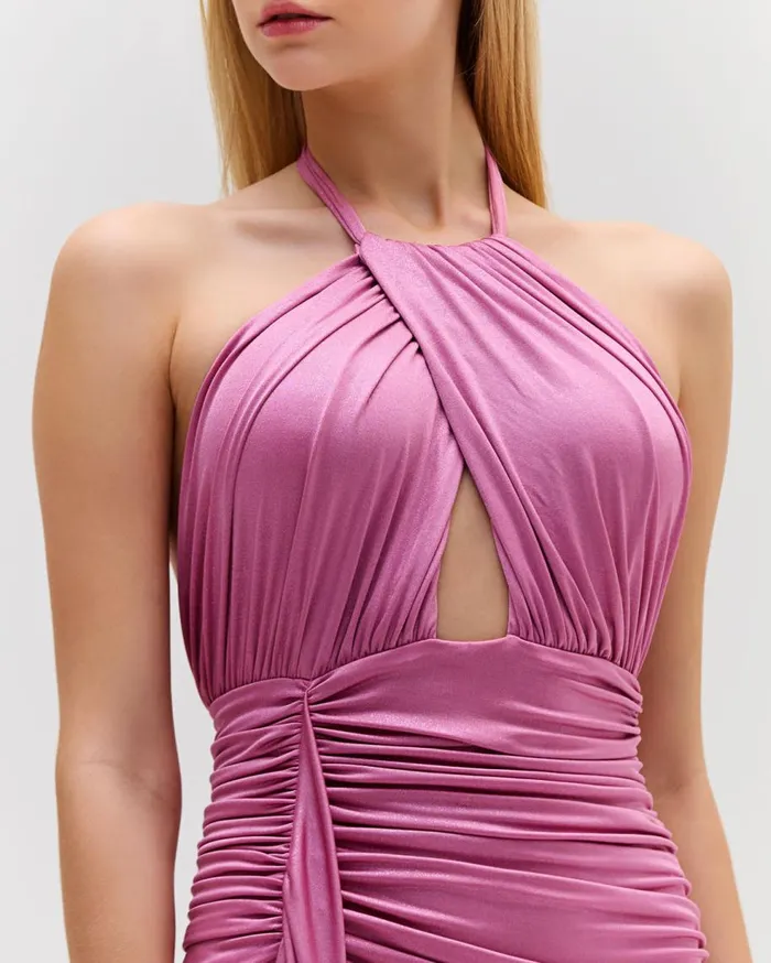 Dresses and Jumpsuits Women Patbo Metallic Jersey Halterneck Maxi Dress Lilac