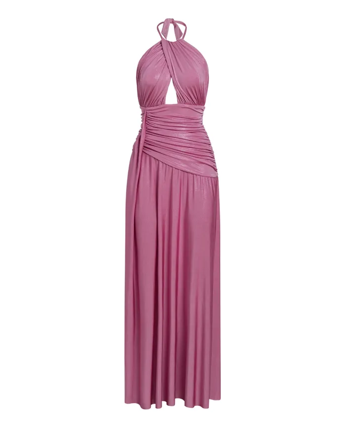 Dresses and Jumpsuits Women Patbo Metallic Jersey Halterneck Maxi Dress Lilac