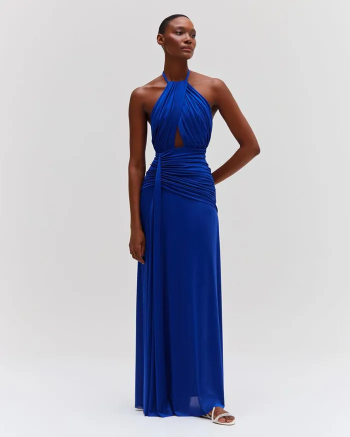 Dresses and Jumpsuits Women Patbo Metallic Jersey Halterneck Maxi Dress Sapphire Dresses and Jumpsuits Women Patbo Metallic Jersey Halterneck Maxi Dress Sapphire