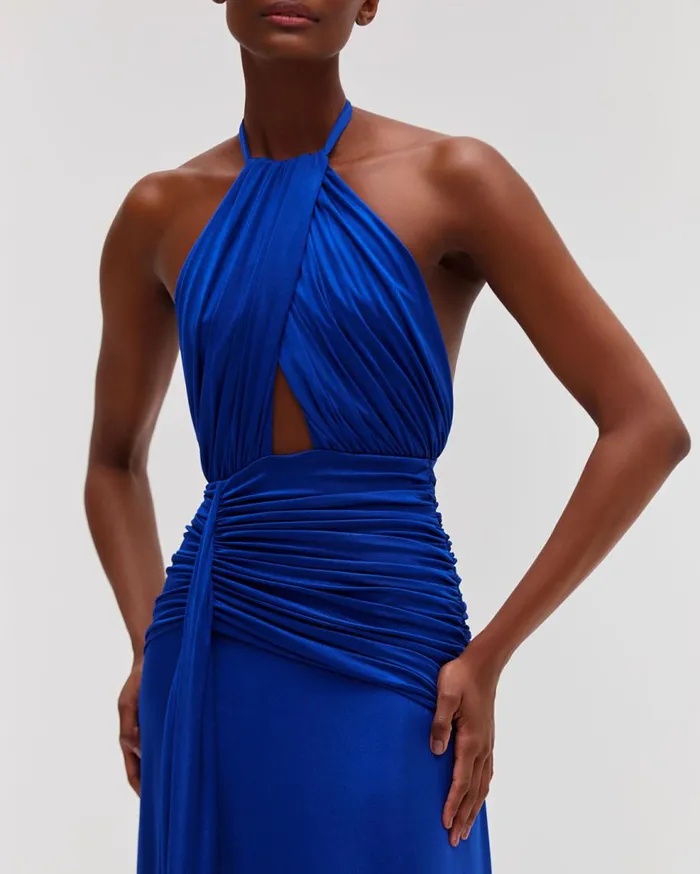 Dresses and Jumpsuits Women Patbo Metallic Jersey Halterneck Maxi Dress Sapphire