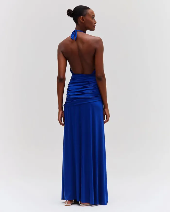 Dresses and Jumpsuits Women Patbo Metallic Jersey Halterneck Maxi Dress Sapphire