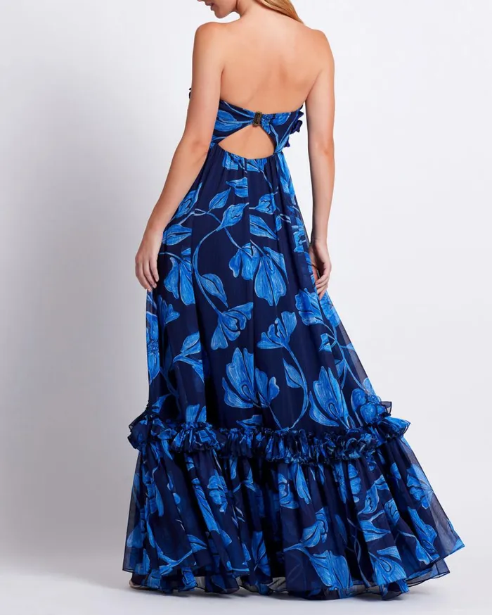 Dresses and Jumpsuits Women Patbo Nightflower Beaded Strapless Gown Indigo