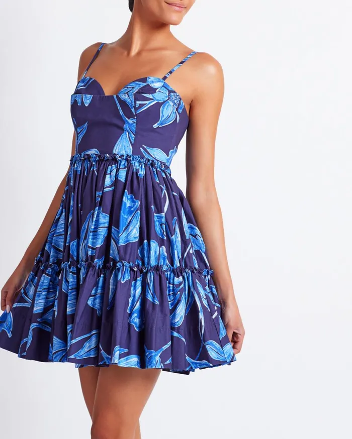 Dresses and Jumpsuits Women Patbo Nightflower Cotton Mini Dress Indigo