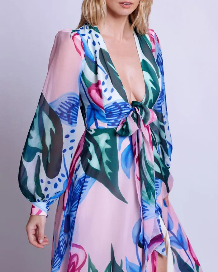 Dresses and Jumpsuits Women Patbo Nova Flora Deep V Maxi Dress Pink