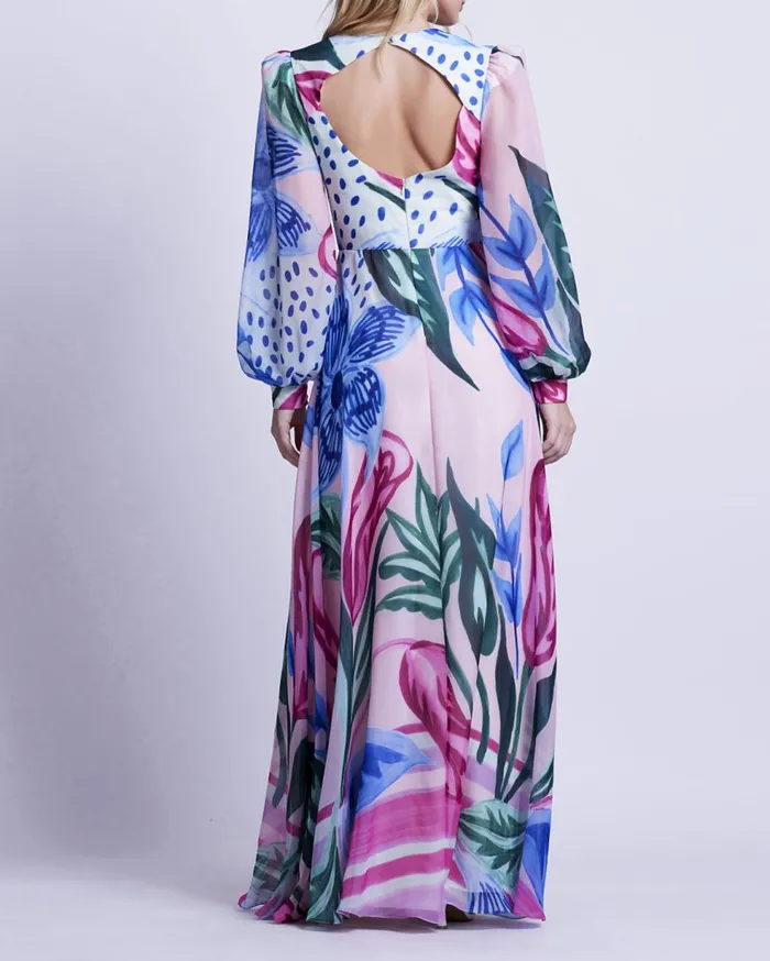 Dresses and Jumpsuits Women Patbo Nova Flora Deep V Maxi Dress Pink