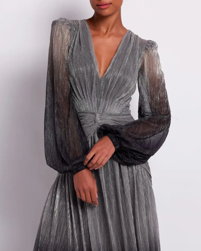 Dresses and Jumpsuits Women Patbo Ombre Lurex Plunge Gown Silver