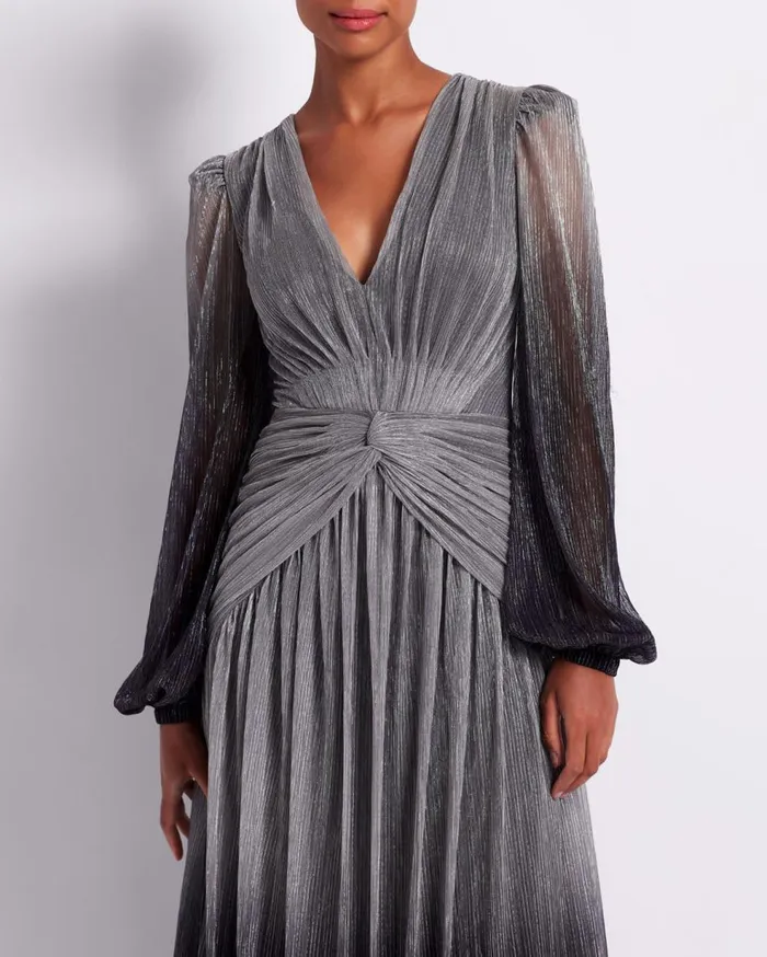 Dresses and Jumpsuits Women Patbo Ombre Lurex Plunge Gown Silver