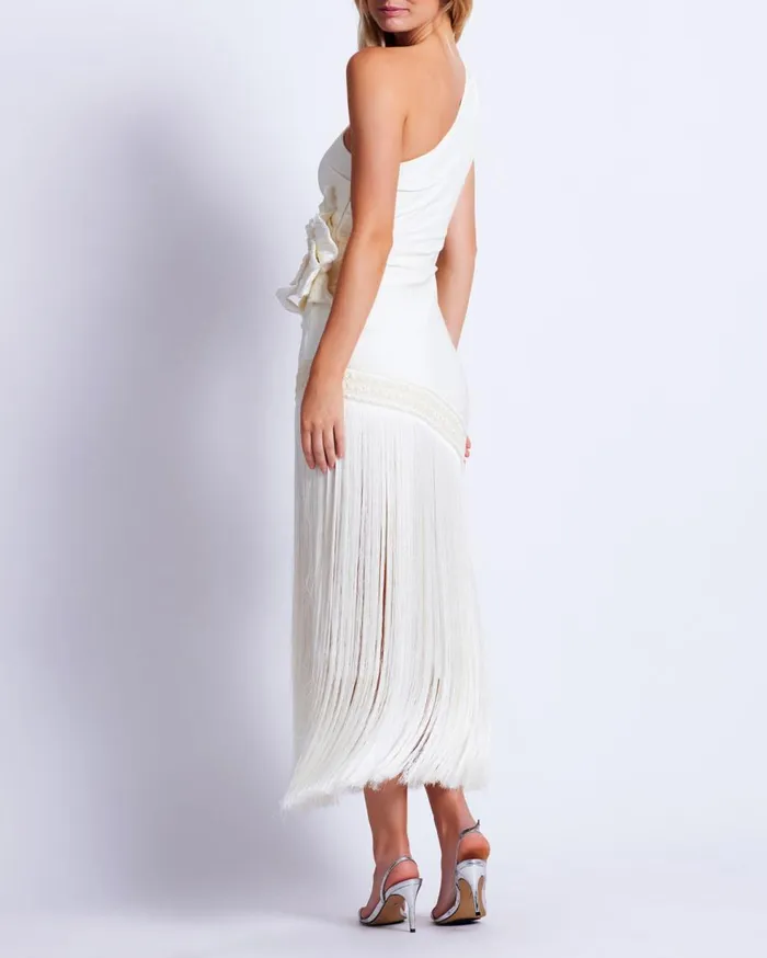 Dresses and Jumpsuits Women Patbo One Shoulder Flower Applique Dress Ivory