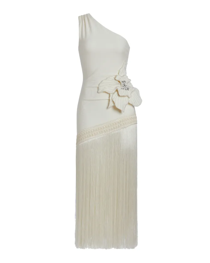 Dresses and Jumpsuits Women Patbo One Shoulder Flower Applique Dress Ivory