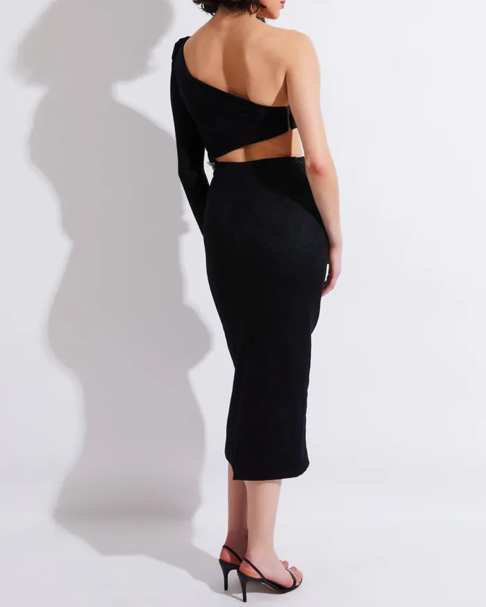 Dresses and Jumpsuits Women Patbo One Shoulder Maxi Dress With Flower Applique Black