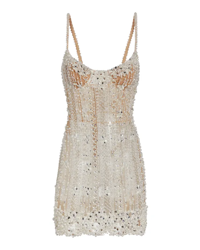 Dresses and Jumpsuits Women Patbo PearlBeaded Cocktail Dress Ivory