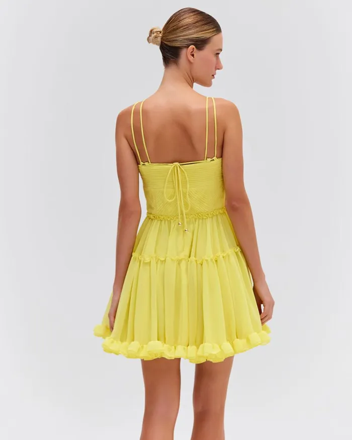 Dresses and Jumpsuits Women Patbo Pleated Chiffon Mini Dress Lemon