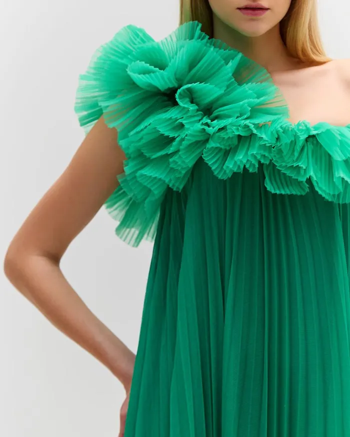 Dresses and Jumpsuits Women Patbo Pleated One Shoulder Gown Verde