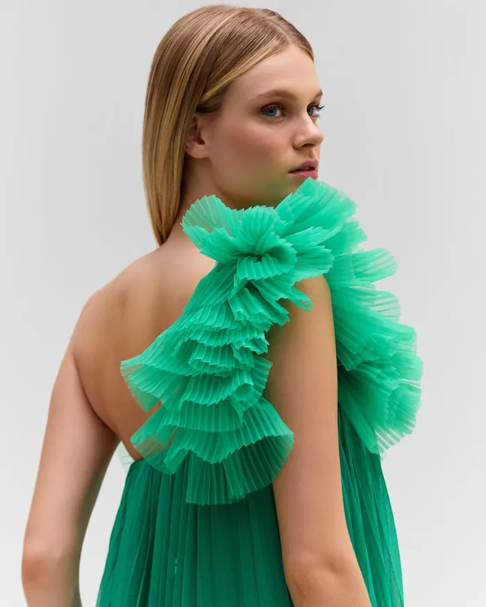 Dresses and Jumpsuits Women Patbo Pleated One Shoulder Gown Verde