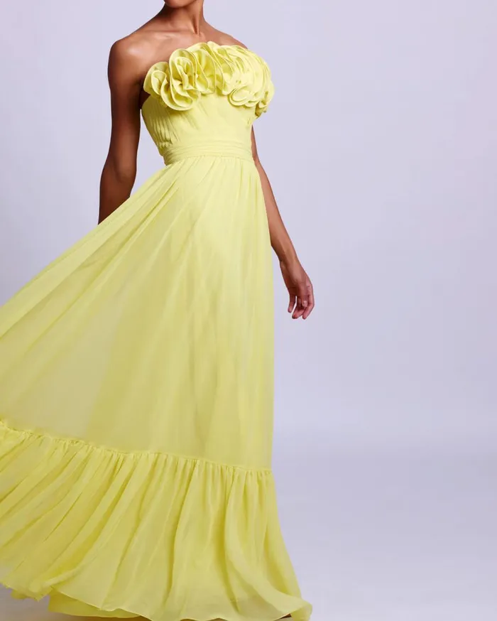 Dresses and Jumpsuits Women Patbo Pleated Strapless Maxi Dress Lemon