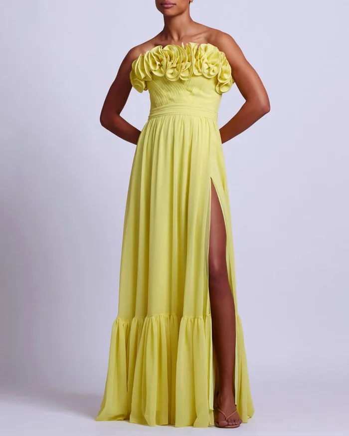 Dresses and Jumpsuits Women Patbo Pleated Strapless Maxi Dress Lemon