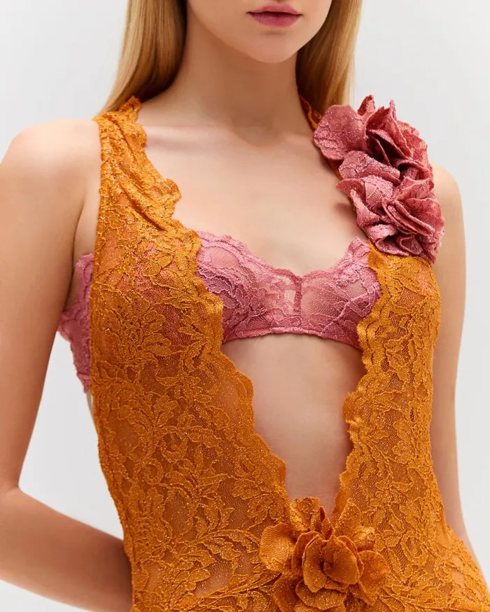 Dresses and Jumpsuits Women Patbo Plunge Lace Mini Dress Tangerine Dresses and Jumpsuits Women Patbo Plunge Lace Mini Dress Tangerine