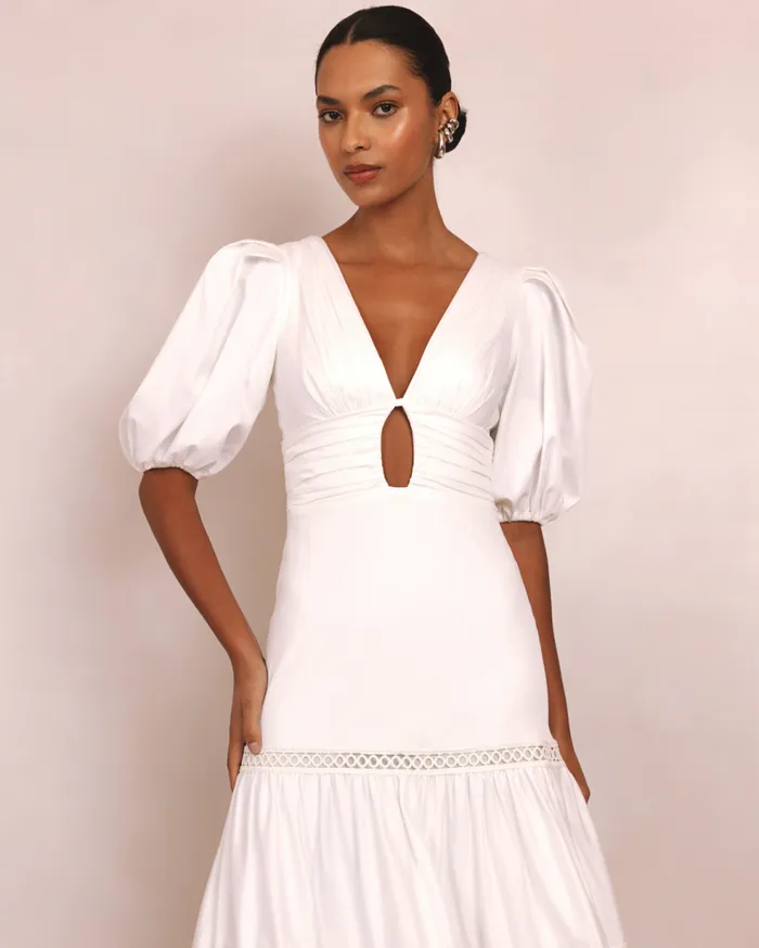 Dresses and Jumpsuits Women Patbo Plunge Sleeve Long Dress Off White