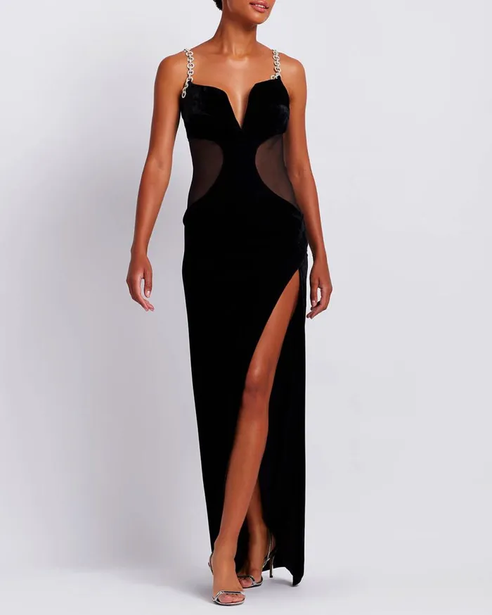 Dresses and Jumpsuits Women Patbo Plunge Velvet Maxi Dress Black