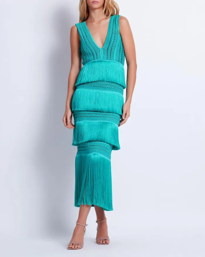 Dresses and Jumpsuits Women Patbo Plunging Fringe Midi Dress Curaao