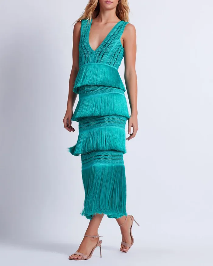 Dresses and Jumpsuits Women Patbo Plunging Fringe Midi Dress Curaao