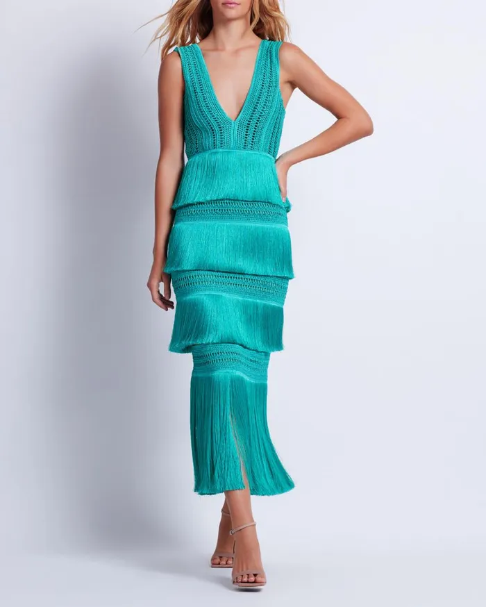 Dresses and Jumpsuits Women Patbo Plunging Fringe Midi Dress Curaao