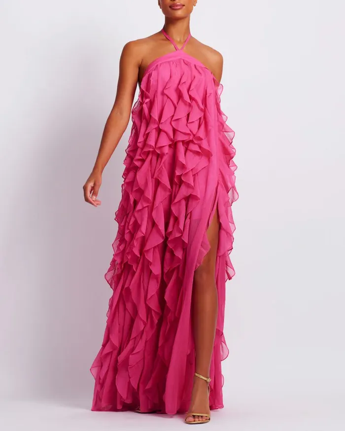 Dresses and Jumpsuits Women Patbo Ruffle Halterneck Maxi Dress Malibu