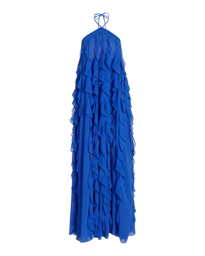 Dresses and Jumpsuits Women Patbo Ruffle Halterneck Maxi Dress Ultramarine