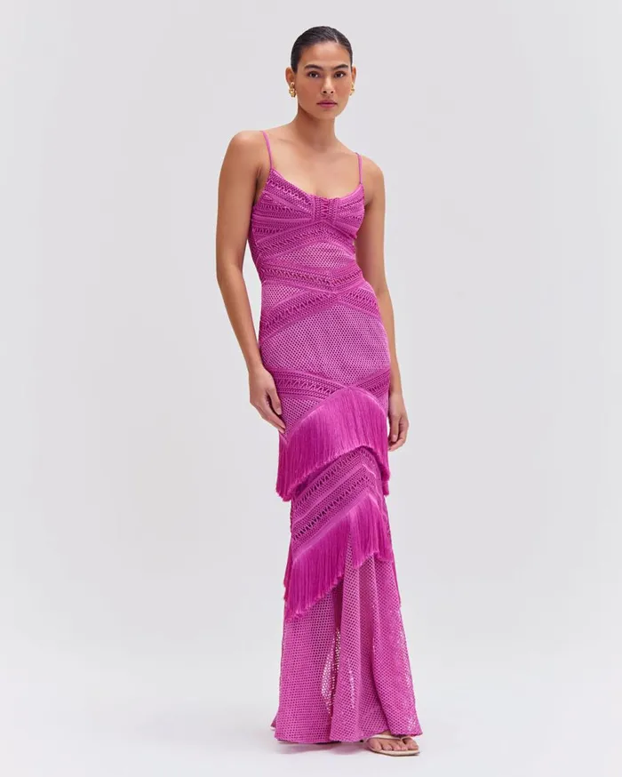 Dresses and Jumpsuits Women Patbo Sleeveless Fringe Maxi Dress Cerise