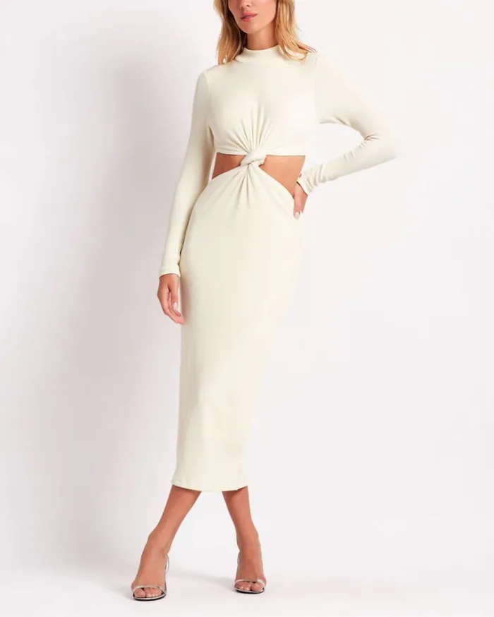 Dresses and Jumpsuits Women Patbo Stretch Knit Midi Dress Ecru