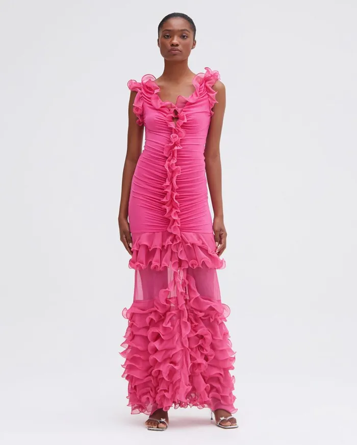 Dresses and Jumpsuits Women Patbo Stretch Tulle Maxi Dress Flamingo
