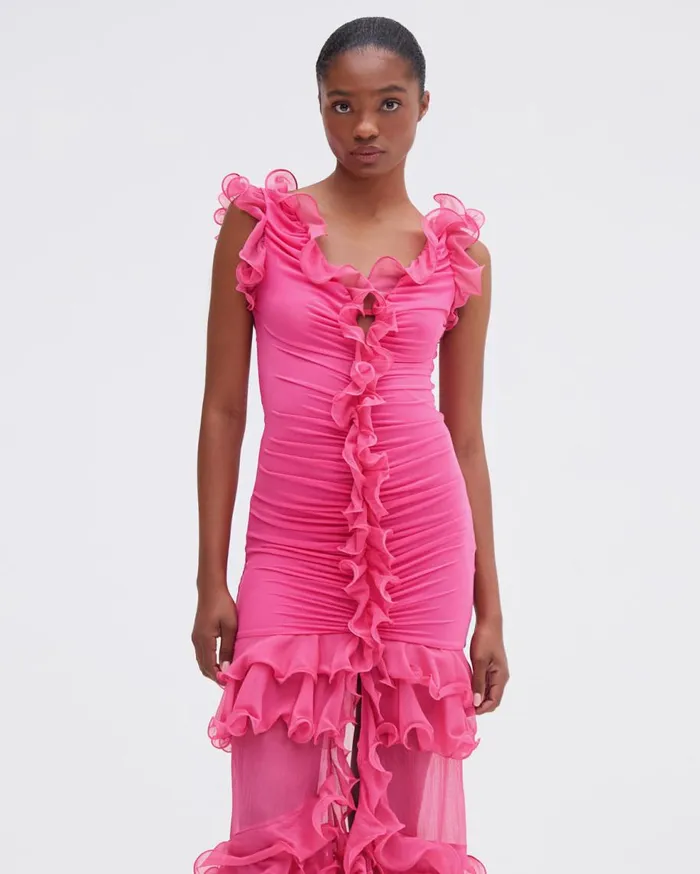 Dresses and Jumpsuits Women Patbo Stretch Tulle Maxi Dress Flamingo