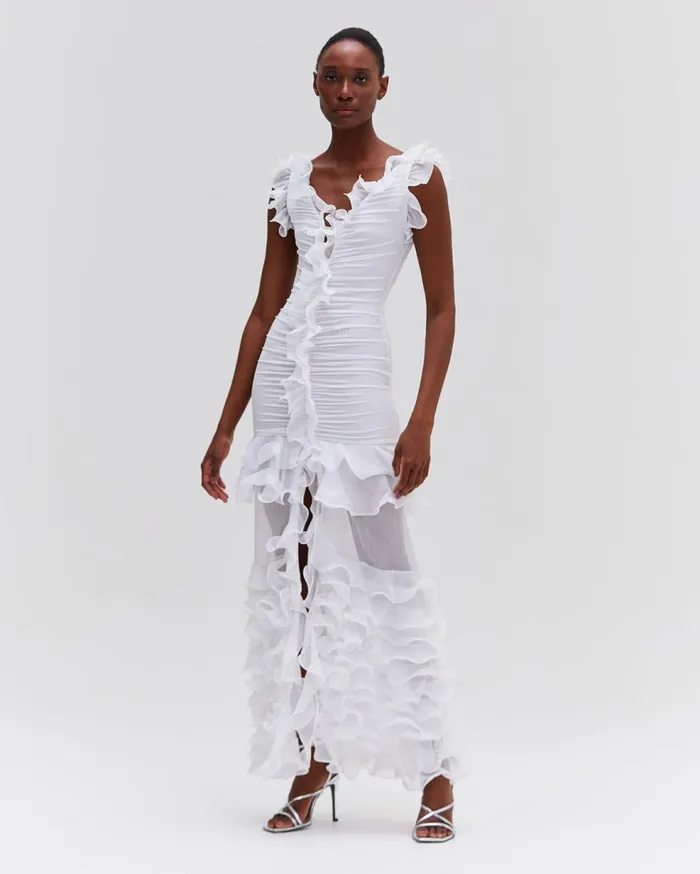 Dresses and Jumpsuits Women Patbo Stretch Tulle Maxi Dress White
